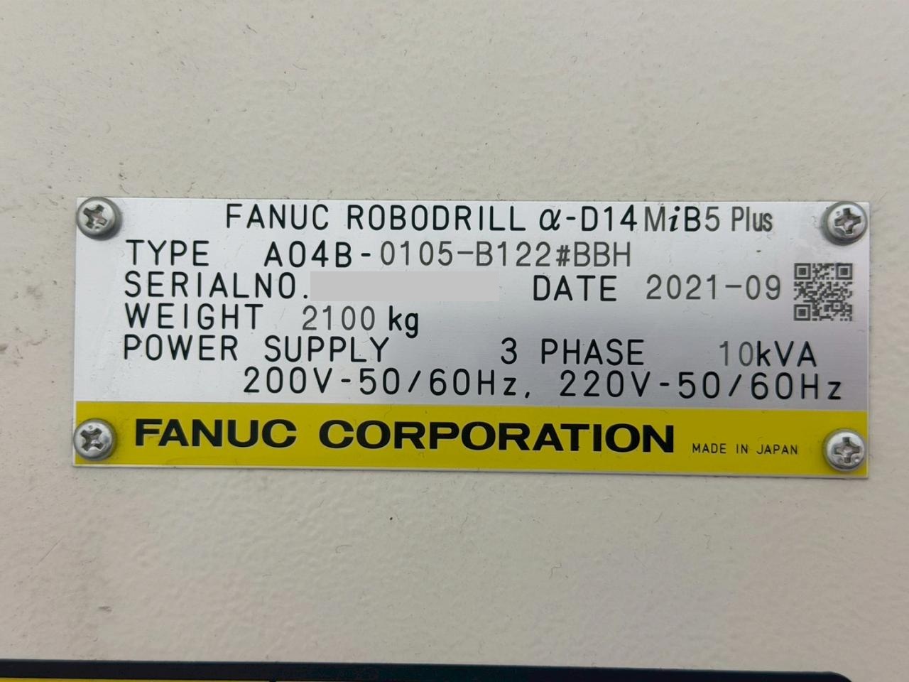 α-D14MiB5 Plusの銘板