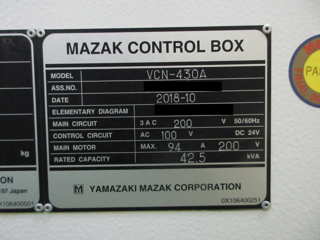 VCN-430Aの銘板その2